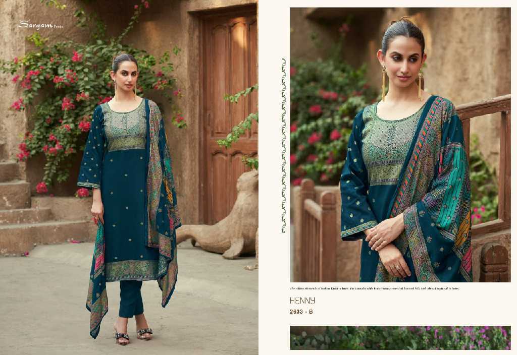 Sargam Henny Wholesale Pure Jam Digital With Hand Work Dress Material