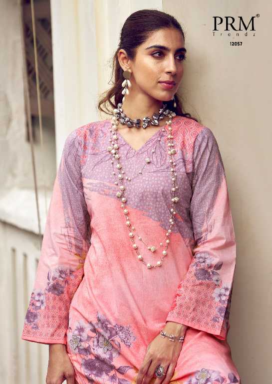 PRM Funflora Wholesale Pure Lawn Cotton With Fancy Work Salwar Suits