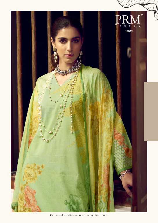 PRM Funflora Wholesale Pure Lawn Cotton With Fancy Work Salwar Suits