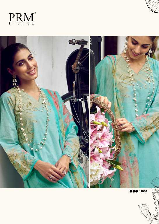PRM Funflora Wholesale Pure Lawn Cotton With Fancy Work Salwar Suits