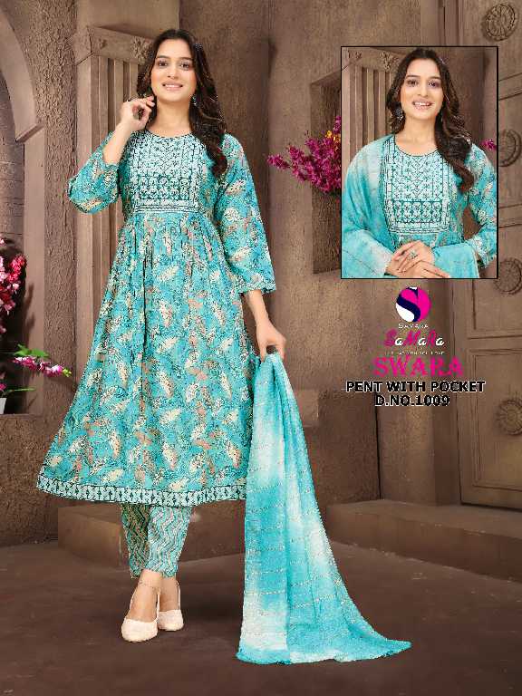 Samara Swara Vol-2 Wholesale Reyon Capsule Print Kurti With Pant And Dupatta