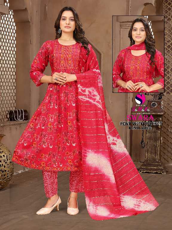 Samara Swara Vol-2 Wholesale Reyon Capsule Print Kurti With Pant And Dupatta