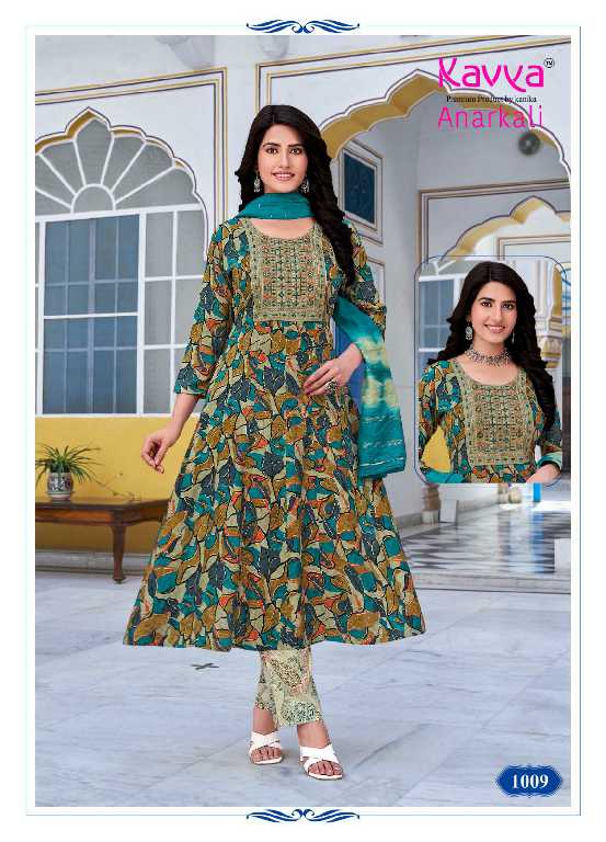 Kavya Anarkali Vol-1 Wholesale Rayon Cloth Anarkali Top With Pant And Dupatta