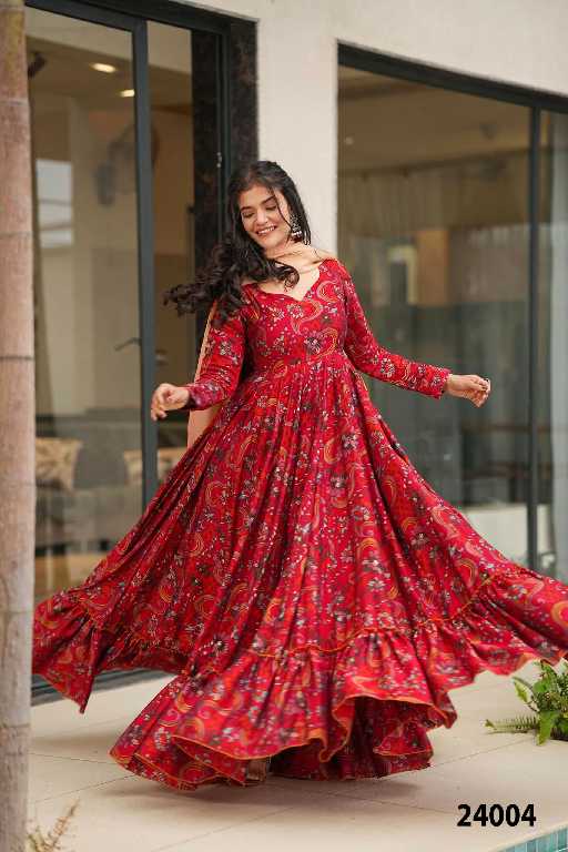 Lucaya Vol-24 Wholesale Heavy Reyon Gown With Dupatta Catalog