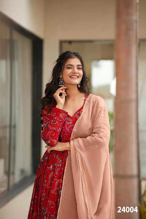 Lucaya Vol-24 Wholesale Heavy Reyon Gown With Dupatta Catalog