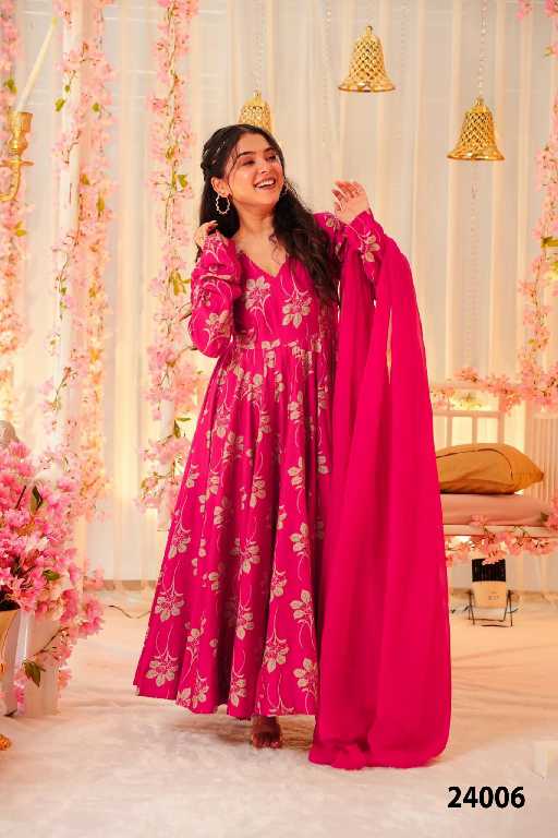 Lucaya Vol-24 Wholesale Heavy Reyon Gown With Dupatta Catalog