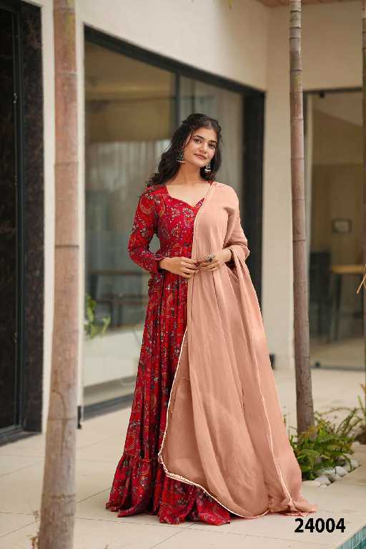 Lucaya Vol-24 Wholesale Heavy Reyon Gown With Dupatta Catalog
