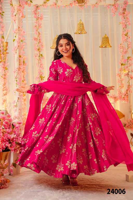 Lucaya Vol-24 Wholesale Heavy Reyon Gown With Dupatta Catalog