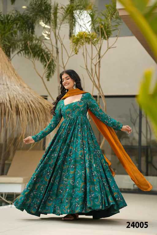 Lucaya Vol-24 Wholesale Heavy Reyon Gown With Dupatta Catalog