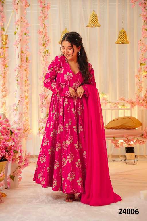 Lucaya Vol-24 Wholesale Heavy Reyon Gown With Dupatta Catalog