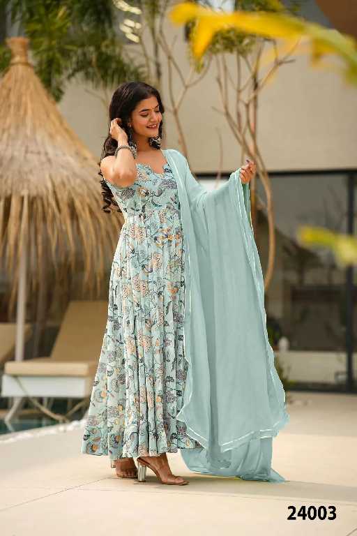 Lucaya Vol-24 Wholesale Heavy Reyon Gown With Dupatta Catalog