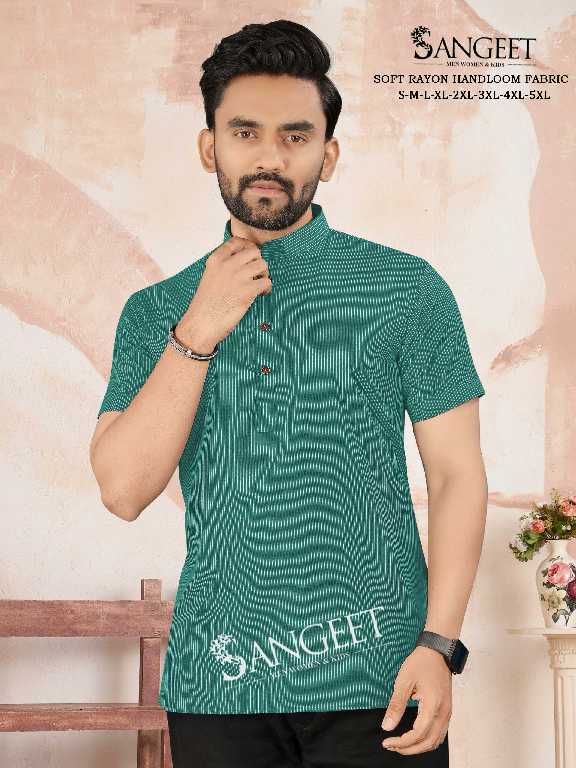 Sangeet Soft Rayon Handloom Fabrics Mens Kurta