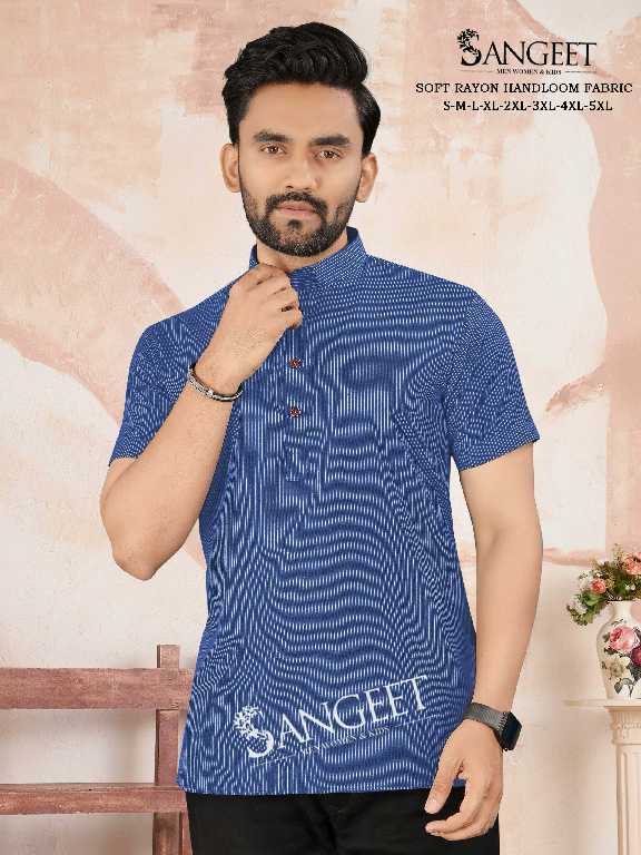Sangeet Soft Rayon Handloom Fabrics Mens Kurta