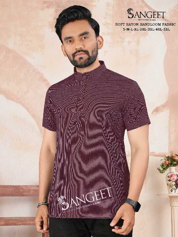 Sangeet Soft Rayon Handloom Fabrics Mens Kurta