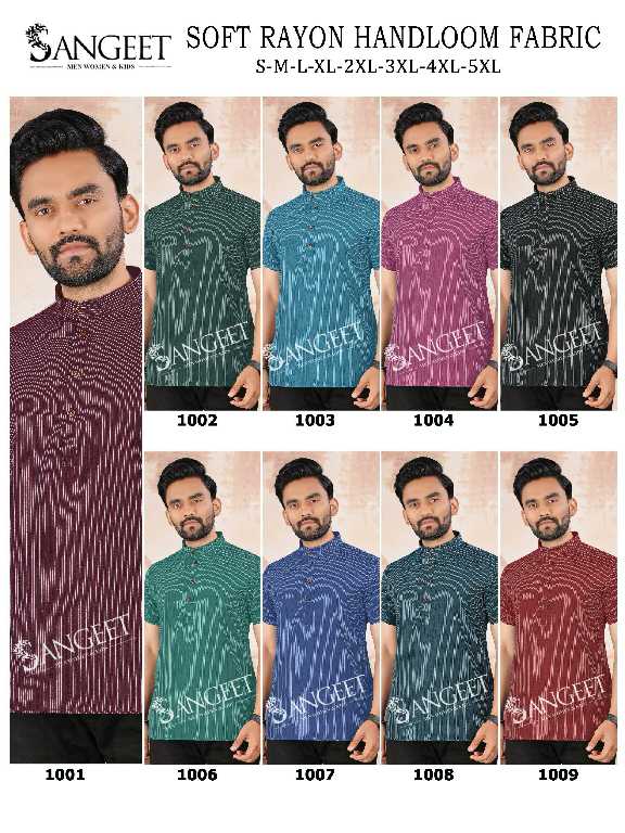 Sangeet Soft Rayon Handloom Fabrics Mens Kurta