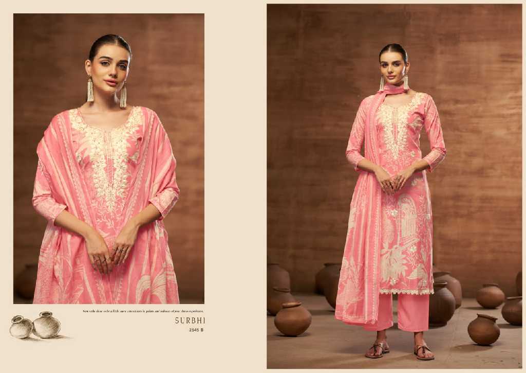 Sargam Surbhi Wholesale Pure Cambric With Exclusive Work Dress Material