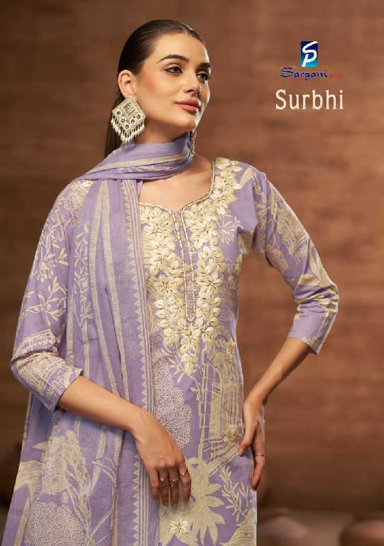 Sargam Surbhi Wholesale Pure Cambric With Exclusive Work Dress Material