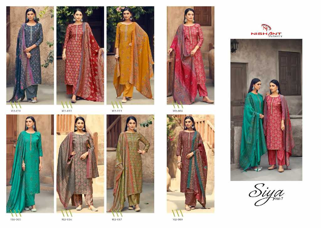 Nishant Siya Vol-7 Wholesale Modal Silk With Embroidery Work Dress Material