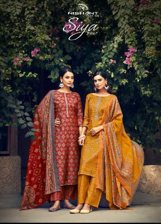 Nishant Siya Vol-7 Wholesale Modal Silk With Embroidery Work Dress Material