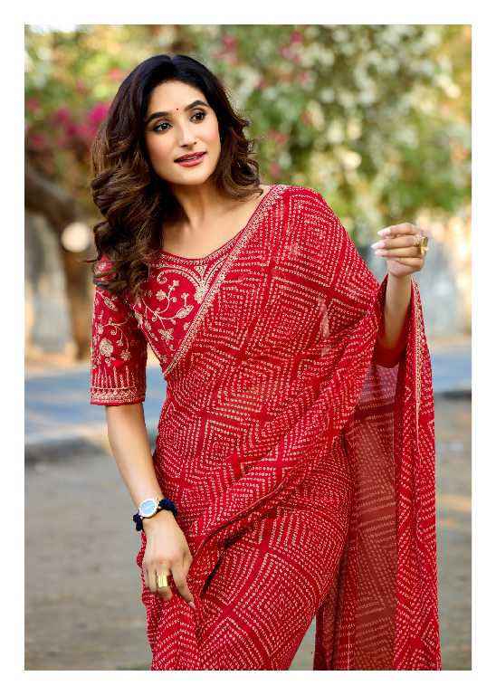 Kashvi Chuneri Vol-1 Wholesale Mono Georgette With Coding Work Sarees