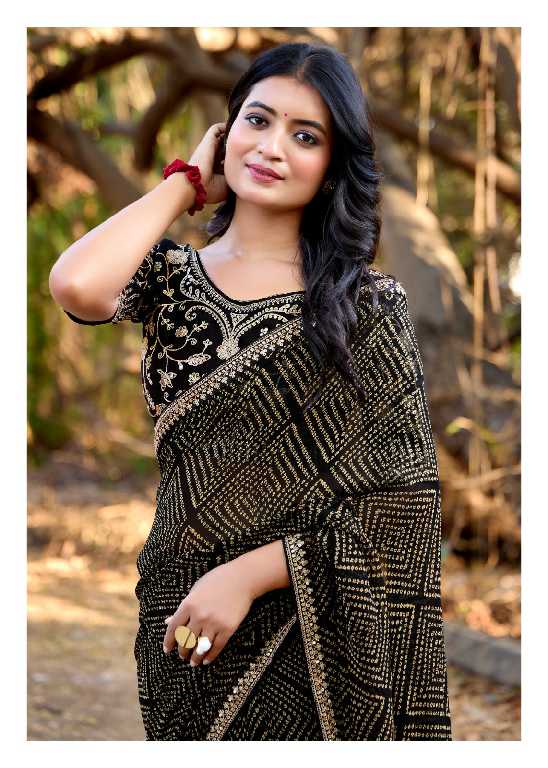 Kashvi Chuneri Vol-1 Wholesale Mono Georgette With Coding Work Sarees
