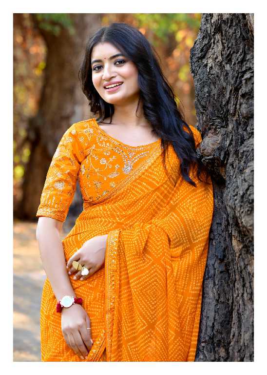 Kashvi Chuneri Vol-1 Wholesale Mono Georgette With Coding Work Sarees