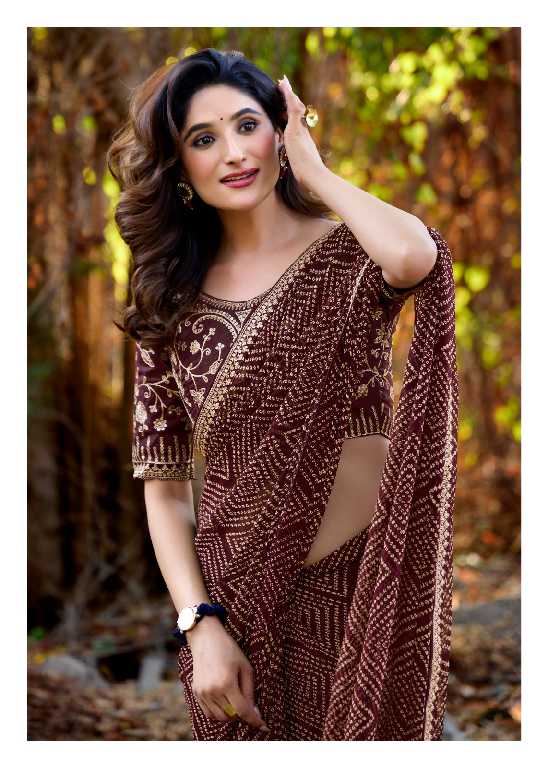 Kashvi Chuneri Vol-1 Wholesale Mono Georgette With Coding Work Sarees