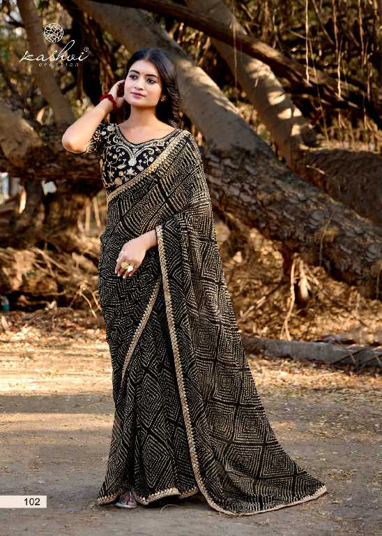 Kashvi Chuneri Vol-1 Wholesale Mono Georgette With Coding Work Sarees