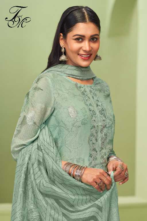 T And M Tripti Wholesale Pure Linen Jacquard With Hand Work Salwar Suits