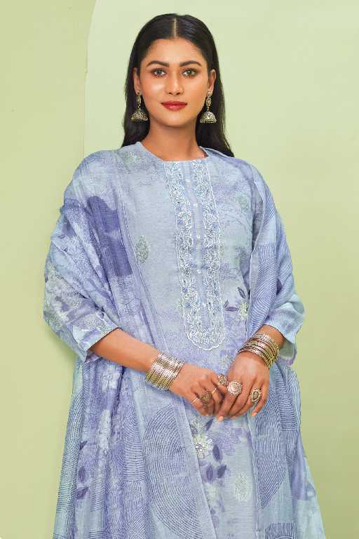 T And M Tripti Wholesale Pure Linen Jacquard With Hand Work Salwar Suits