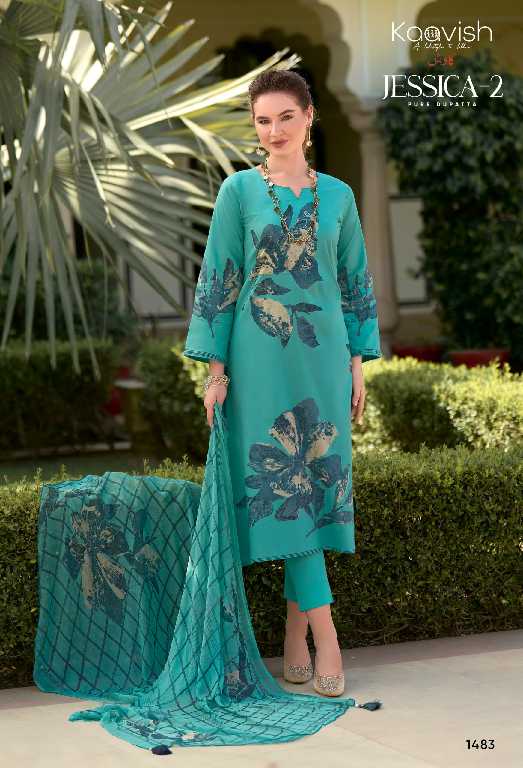Kaavish Jessica Vol-2 Wholesale Pure Lawn Cotton With Fancy Handwork Salwar Suits