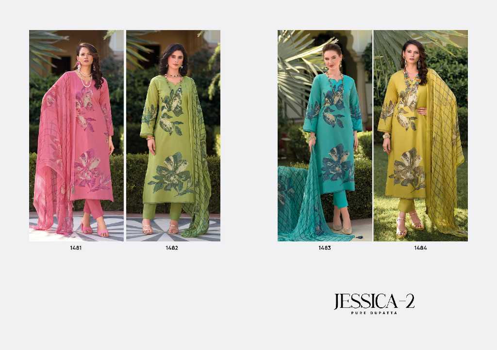 Kaavish Jessica Vol-2 Wholesale Pure Lawn Cotton With Fancy Handwork Salwar Suits