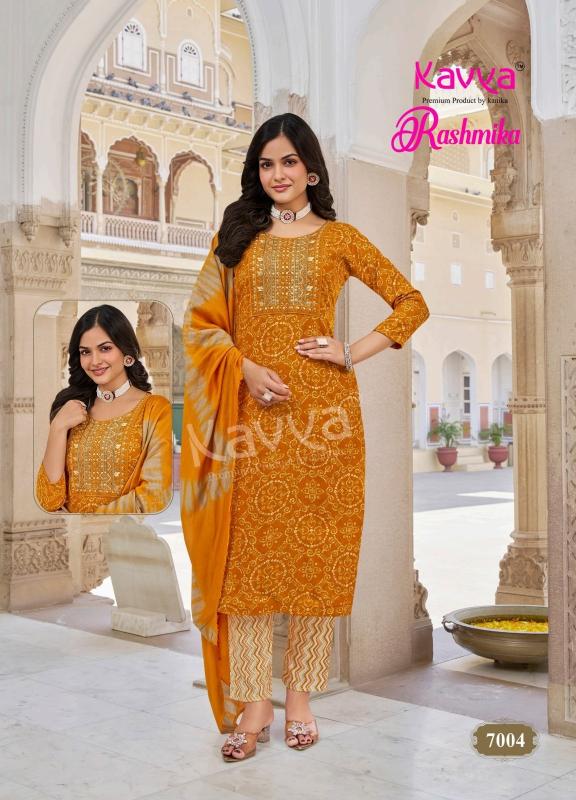 kavya rashmika vol 7 rayon readymade casual 3pcs dress