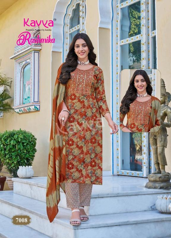 kavya rashmika vol 7 rayon readymade casual 3pcs dress