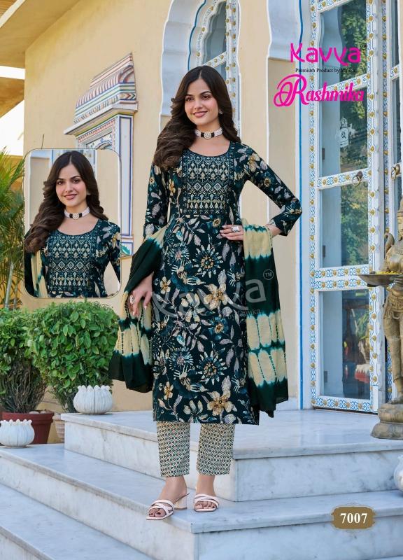 kavya rashmika vol 7 rayon readymade casual 3pcs dress