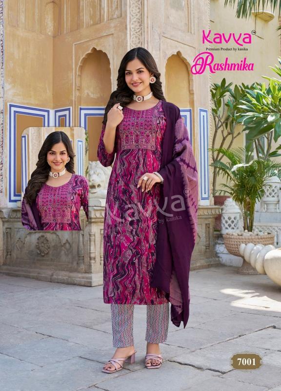 kavya rashmika vol 7 rayon readymade casual 3pcs dress