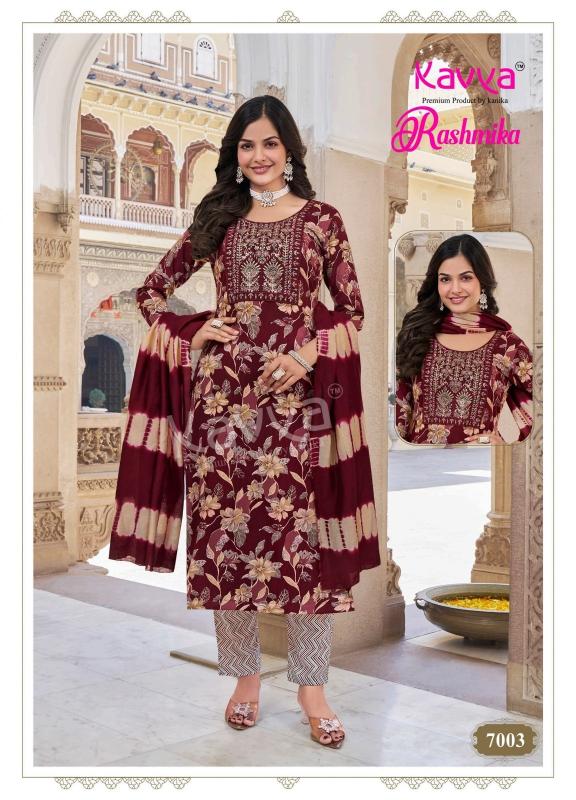 kavya rashmika vol 7 rayon readymade casual 3pcs dress