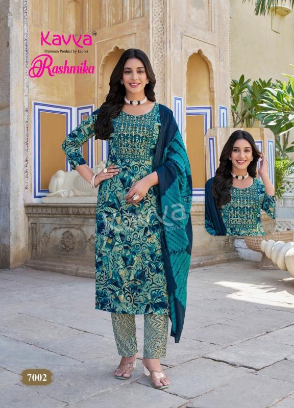 kavya rashmika vol 7 rayon readymade casual 3pcs dress