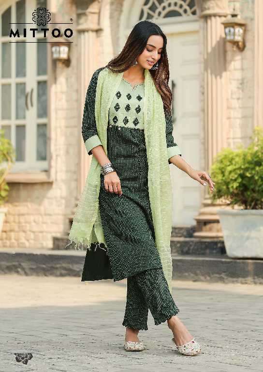 Mittoo Rashmika Wholesale Rayon Print 3 Piece Readymade Suits