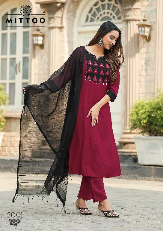 Mittoo Rashmika Wholesale Rayon Print 3 Piece Readymade Suits