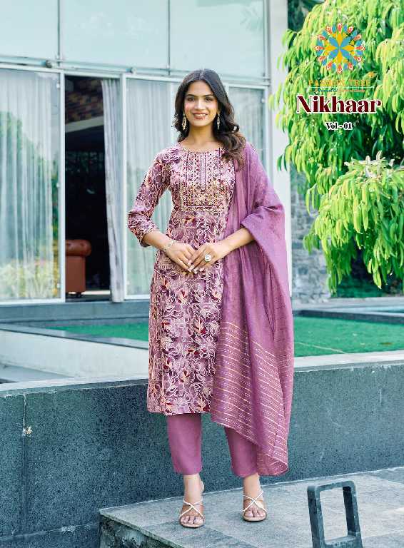 Passion Tree Nikhaar Vol-1 Wholesale Straight Kurti With Pant And Dupatta