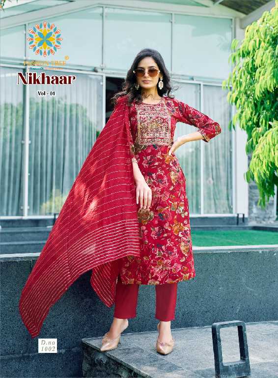Passion Tree Nikhaar Vol-1 Wholesale Straight Kurti With Pant And Dupatta