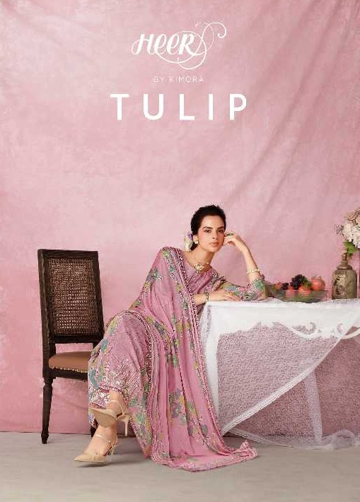 Kimora Heer Tulip Vol-206 Wholesale Pure Muslin With Embroidery Salwar Suits