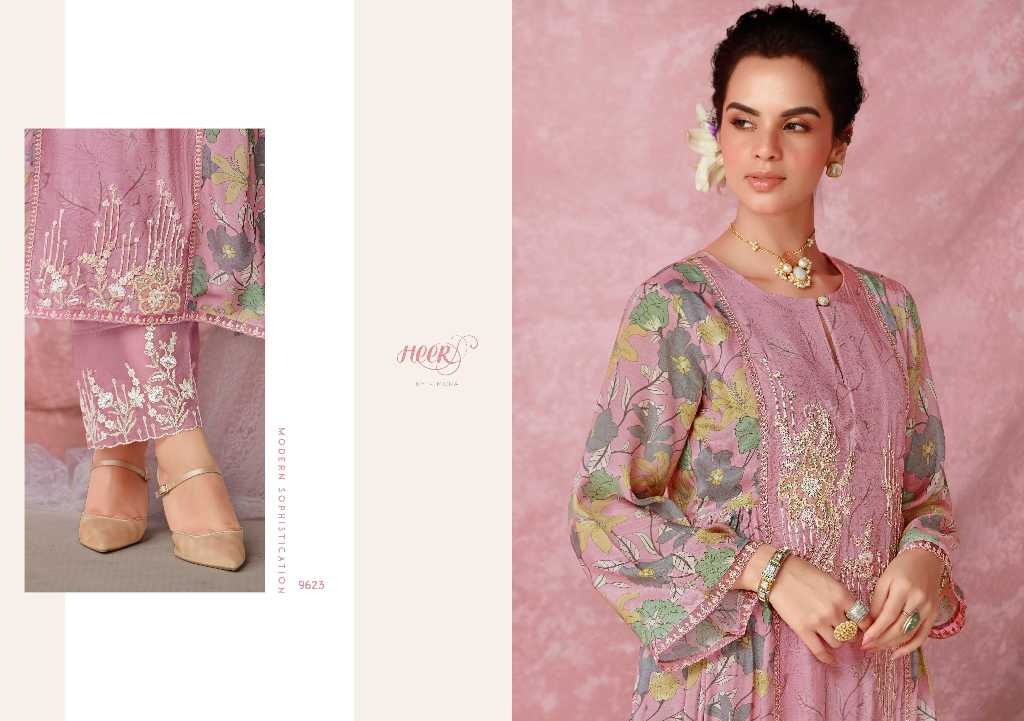 Kimora Heer Tulip Vol-206 Wholesale Pure Muslin With Embroidery Salwar Suits