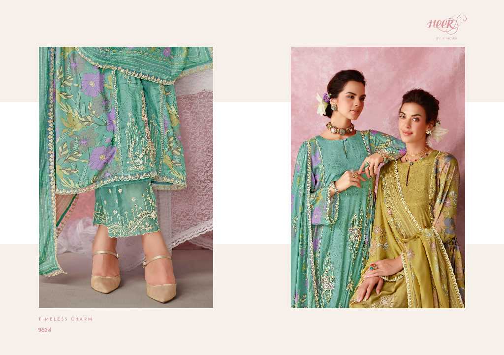 Kimora Heer Tulip Vol-206 Wholesale Pure Muslin With Embroidery Salwar Suits