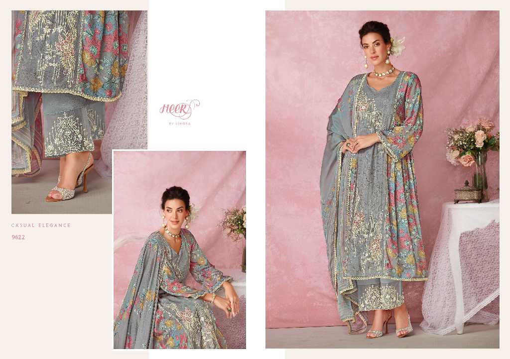 Kimora Heer Tulip Vol-206 Wholesale Pure Muslin With Embroidery Salwar Suits