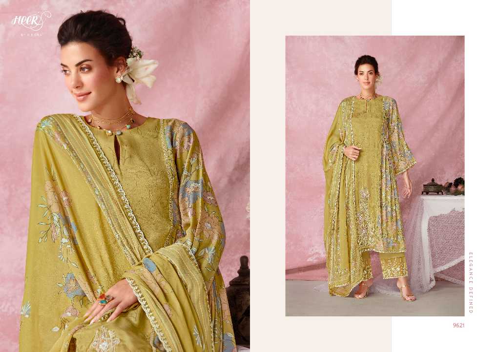 Kimora Heer Tulip Vol-206 Wholesale Pure Muslin With Embroidery Salwar Suits