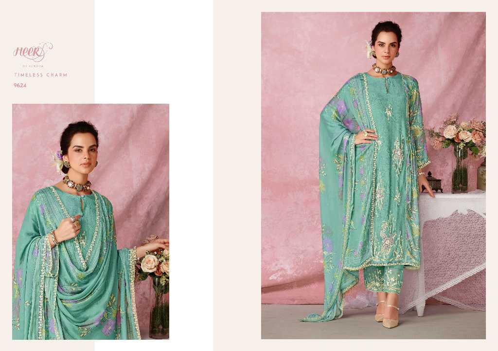 Kimora Heer Tulip Vol-206 Wholesale Pure Muslin With Embroidery Salwar Suits