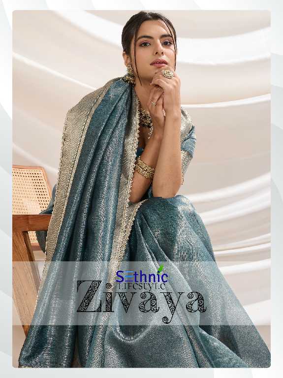 Sethnic Zivaya Wholesale Gold Infused Tissue Linen Party Wear Sarees