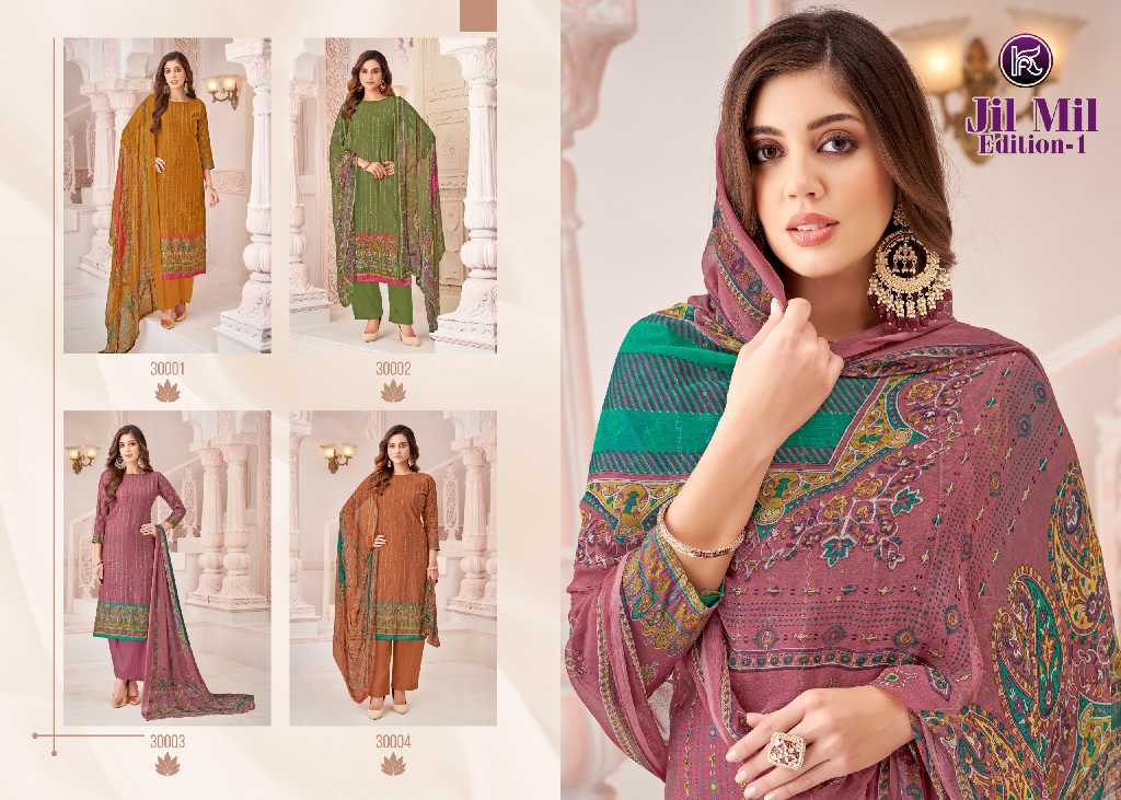 kala fashion jil mil vol 1 muslin printed dress materials